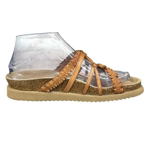 Mephisto Women’s Brown Leather Strappy Slide Sandal Size 37 US 7 - Picture 4 of 12